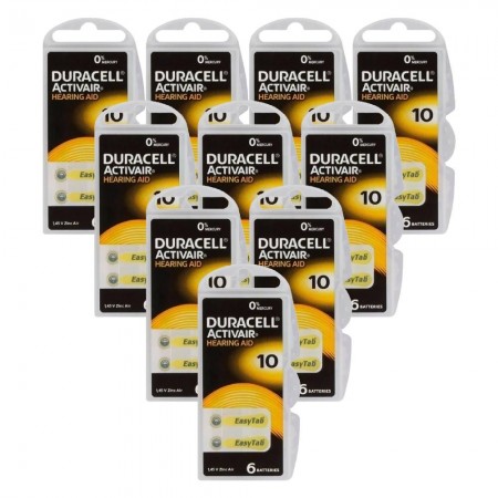 Duracell Activair 10 baterijos klausos aparatams 60 vnt.