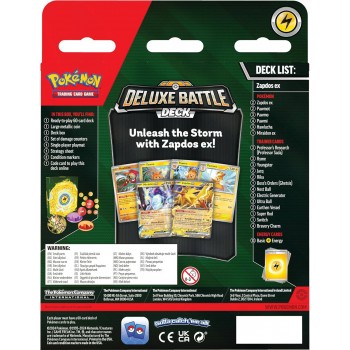 Pokémon Deluxe Battle Deck Zapdos Ex kortų kaladė Pokémon Deluxe Battle Deck Zapdos Ex kortų kaladė