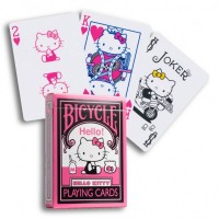 Kosmetinis defektas Hello Kitty Black & Pink žaidimo kortos Bicycle