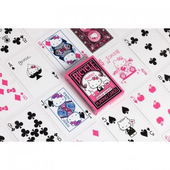 Kosmetinis defektas Hello Kitty Black & Pink žaidimo kortos Bicycle