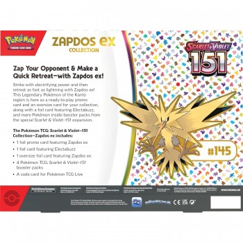 Pokemon TCG: Scarlet & Violet 151 - Zapdos Ex Box rinkinys (anglų k.)