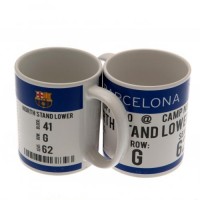 F.C. Barcelona puodelis (Baltas su logotipu)