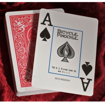 Bicycle Pinochle Jumbo kortos (Raudonos)