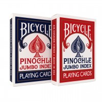 Bicycle Pinochle Jumbo kortos (Raudonos)