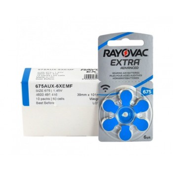 Rayovac Extra Advanced 675 baterijos klausos aparatams 60 vnt.
