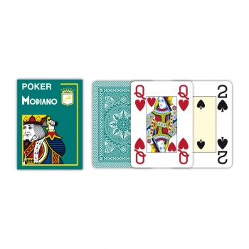 Poker 4 Jumbo Index kortos (tamsiai žalios) Modiano