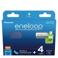 Panasonic Eneloop AA 2000mAh įkraunamos baterijos 4 vnt. ir baterijų dėklas