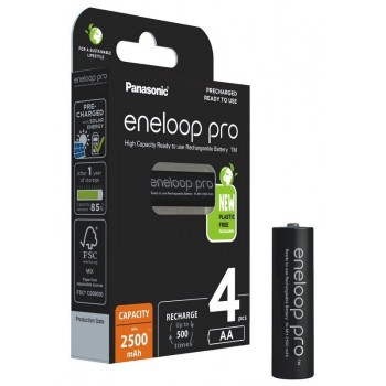 Panasonic Eneloop Pro AA 2500mAh 4BL įkraunamos baterijos 4 vnt.