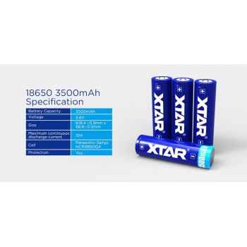 Xtar 18650  įkraunama baterija 3500 mAh