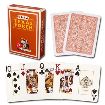 Modiano Texas Poker Hold Em Jumbo Index kortos (rudos)