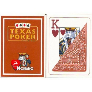 Modiano Texas Poker Hold Em Jumbo Index kortos (rudos)