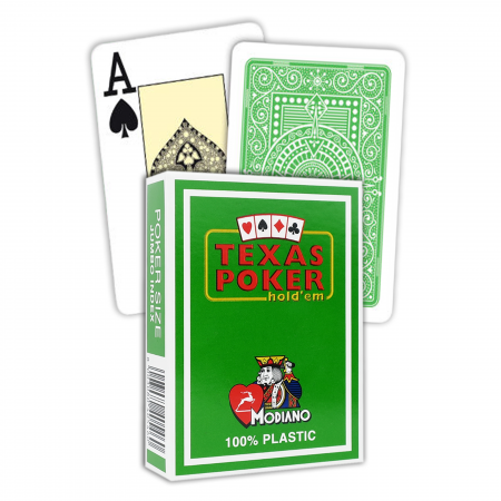 Modiano Texas Poker Hold Em Jumbo Index kortos (šviesiai žalios)