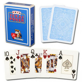 Modiano Texas Poker Hold Em Jumbo Index kortos (šviesiai mėlynos)