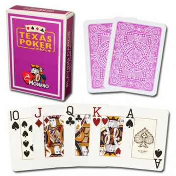 Modiano Texas Poker Hold Em Jumbo Index kortos (violetinės)