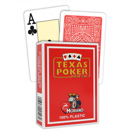 Modiano Texas Poker Hold Em Jumbo Index kortos (raudonos)