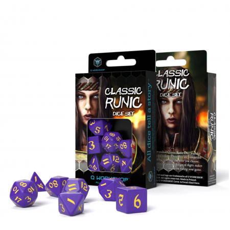 Classic Runic kauliukų rinkinys violetinės ir geltonos spalvos 