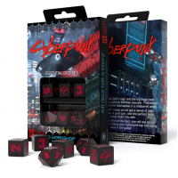  Cyberpunk RED Essential kauliukų rinkinys (juodos ir raudonos sp.)
