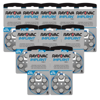 Rayovac Implant Pro baterijos klausos aparatams 60 vnt.