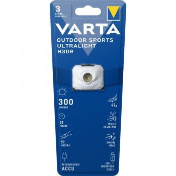 Varta Outdoor Sports Ultralight H30R 18631 įkraunamas prožektorius ant galvos