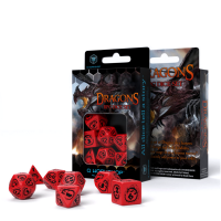 Dragons RPG kauliukų rinkinys raudonos ir juodos spalvos