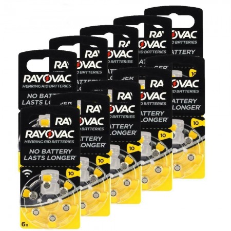 Rayovac Acoustic Special 10 baterijos klausos aparatams 60 vnt.