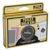 Copag Texas Hold'em" dviguba kaladė + metalinis dalintojo žetonas