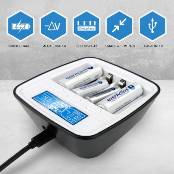 everActive NC-1000m intelligent Baterijų įkroviklis