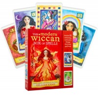 The modern wiccan box of spells cards burtų kortos Schiffer Publishing