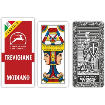 Trevigiane plastic 100% plastic žaidimo kortos Modiano Trevigiane plastic 100% plastic žaidimo kortos Modiano