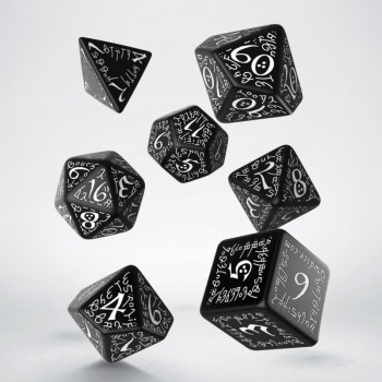 Elvish kauliukų rinkinys juodos ir baltos sp