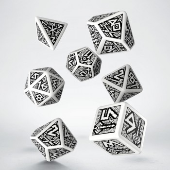 Dwarven kauliukų rinkinys baltos ir juodos spalvos