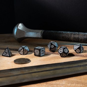 The Witcher Geralt Silver Sword kauliukų rinkinys juodos ir sidabro sp