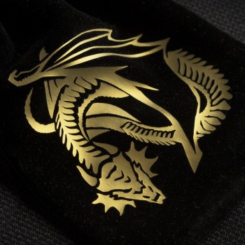 Dragon Velour kauliukų maišelis juodos ir auksinės sp