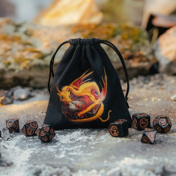 Dragon Black & adorable kauliukų maišelis (juodas ir spalvotos detalės) 