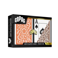 Elite 1546 Playing Cards poker size dviguba žaidimo kortų kaladė (orandžinė/ruda) Copag