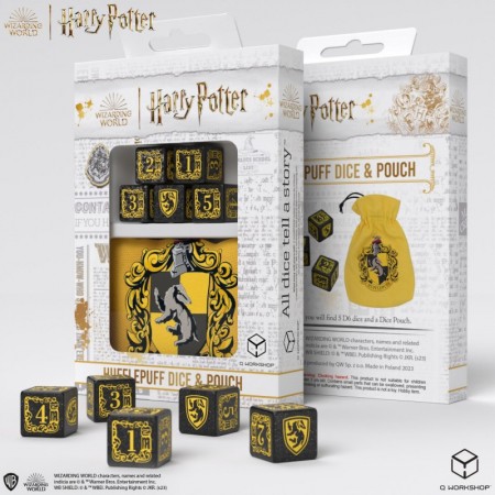 Harry Potter. Hufflepuff Dice & Pouch kauliukų ir maišelio rinkinys
