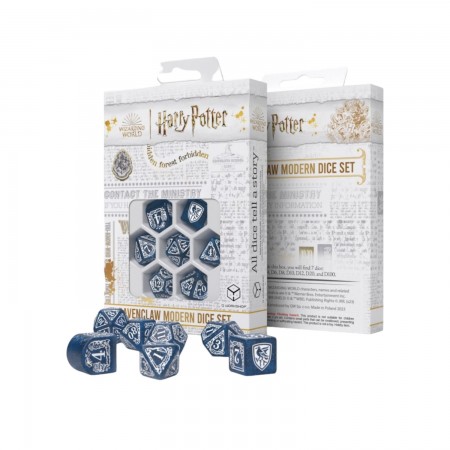Harry Potter. Ravenclaw Modern Dice kauliukų rinkinys (mėlynos sp.)