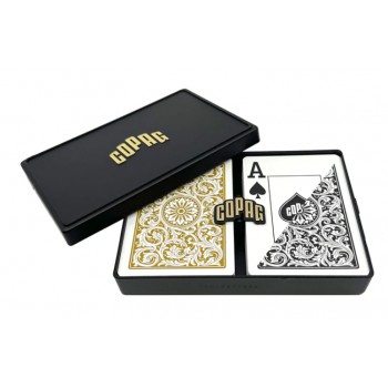 1546 Elite Poker size - Jumbo index žaidimo kortos dviguba kaladė (auksinės ir juodos) Copag 