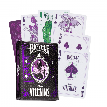 Bicycle Disney Villains žaidimo kortos (violetinės)