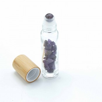 Ritininis buteliukas su Ametisto kristalais - mediniu dangteliu Ancient Wisdom