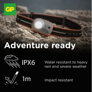 GP Xplor Ultra Compact headlamp PHR16 žibintas ant galvos 