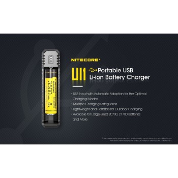 Nitecore UI1 Portable USB Intelligent Universal Baterijų įkroviklis 