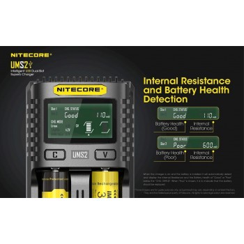 Nitecore UMS2 Intelligent USB Superb Baterijų įkroviklis 