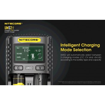 Nitecore UMS2 Intelligent USB Superb Baterijų įkroviklis 
