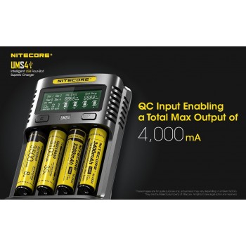 Nitecore UMS4 Intelligent USB Superb Baterijų įkroviklis 