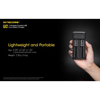 Nitecore UI2 Portable Dual-slot USB Baterijų įkroviklis 