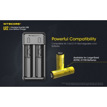 Nitecore UI2 Portable Dual-slot USB Baterijų įkroviklis 