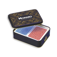 Ramino Club žaidimo kortos metalinėje dėžutėje Modiano