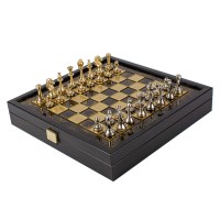 Klasikinis metalinių Staunton šachmatų rinkinys 27cm lenta Manopoulos