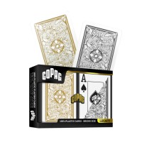 Legacy Bridge Jumbo index žaidimo kortos dviguba kaladė (juoda ir aukso) Copag 